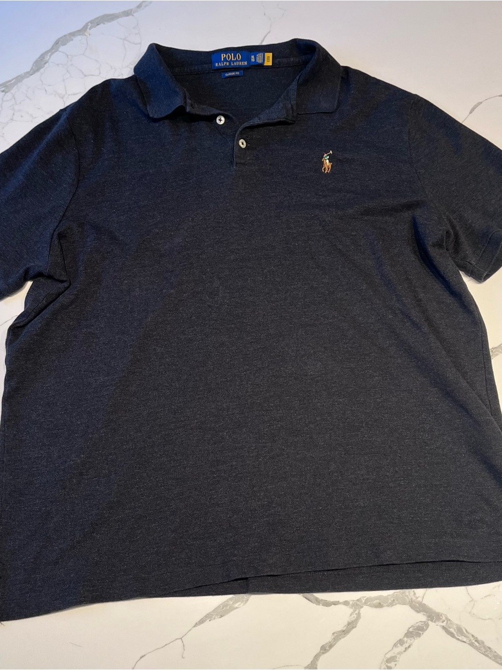 Polo by Ralph Lauren Men's Dark Grey Polo Shirt